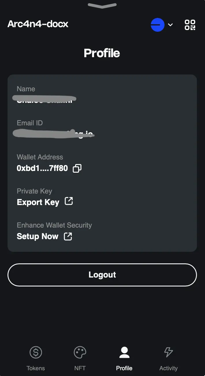 Export Private Key